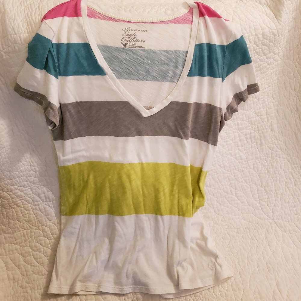 Striped V Neck